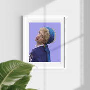 Girl With The Parrot Earrings Print